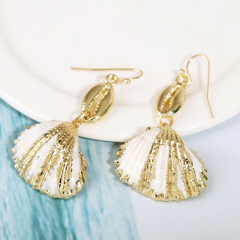 Fashion Natural Shell Earrings Bohemian Geometric Earrings Jewelry Wholesale Nihaojewelry