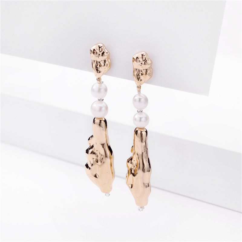 Fashion Jewelry Natural Pearl Metal Baroque Earrings Wholesale Nihaojewelry