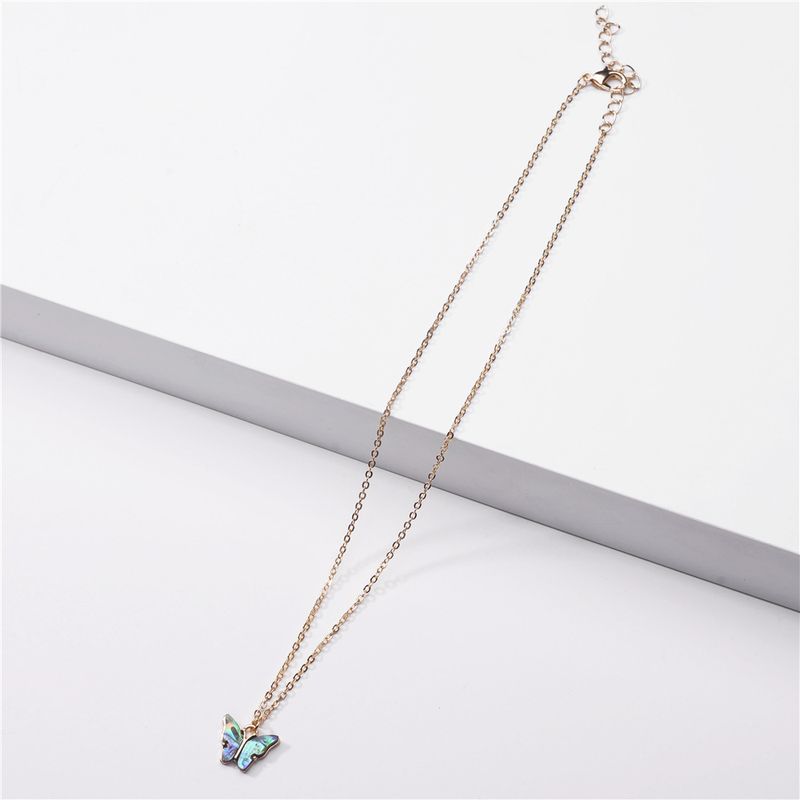 Fashion Jewelry Abalone Shell Butterfly Wings Pendant Necklace Wholesale Nihaojewelry