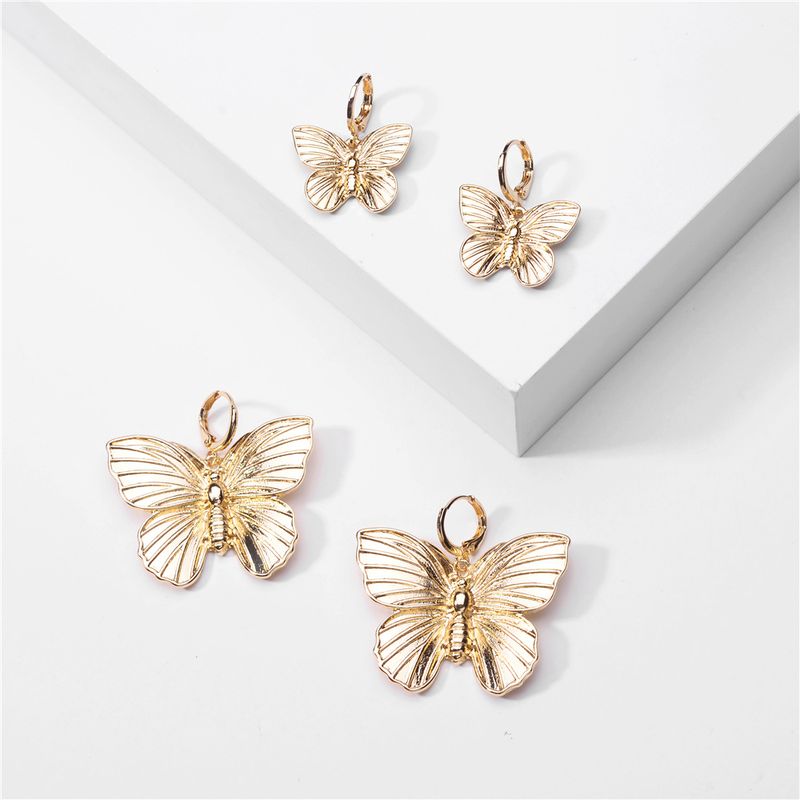 Mode Grand Nom Bijoux Métal Populaire Papillon Ailes Boucles D&#39;oreilles Boucles D&#39;oreilles Clips D&#39;oreille En Gros Nihaojewelry