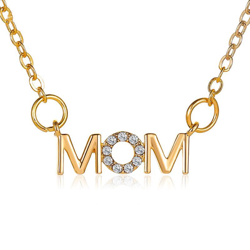 Mom Muttertag Halskette Einfache Und Vielseitige Englische Buchstaben Halskette Mutter Anhänger Schlüsselbein Kette Kreatives Weihnachts Geschenk