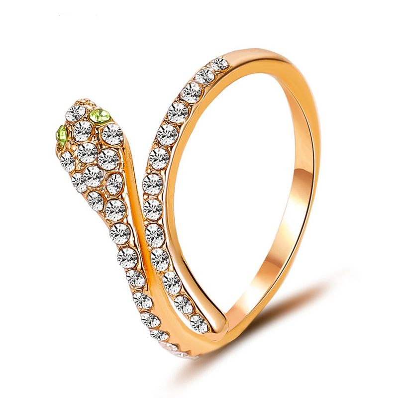 أفضل بيع اليد مجوهرات مزاجه فلاش الماس الكامل الماس الأفعى خاتم حساس الزركون حلقة مفتوحة انفجار الاكسسوارات الجملة Nihaojewelry