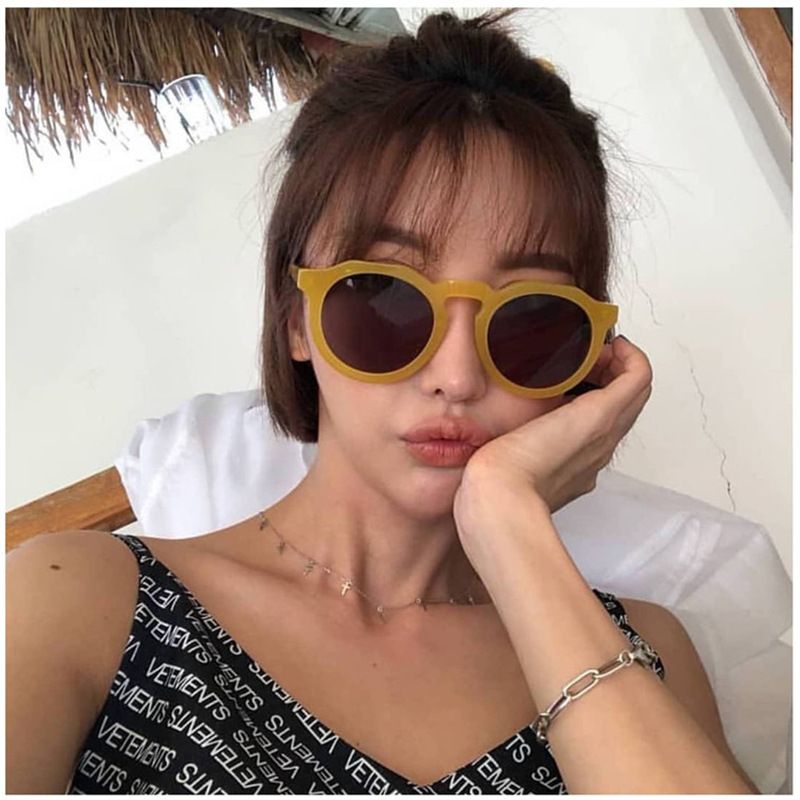 Fashion Solid Color Uv Protection Cat Eye Full Frame Women's Sunglasses