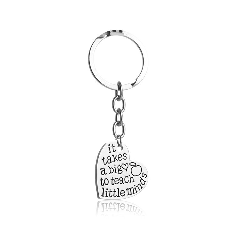 Keychain With Letters It Takes A Big To Teach Little Minds Love Lettering Keychain Wholesale Nihaojewelry