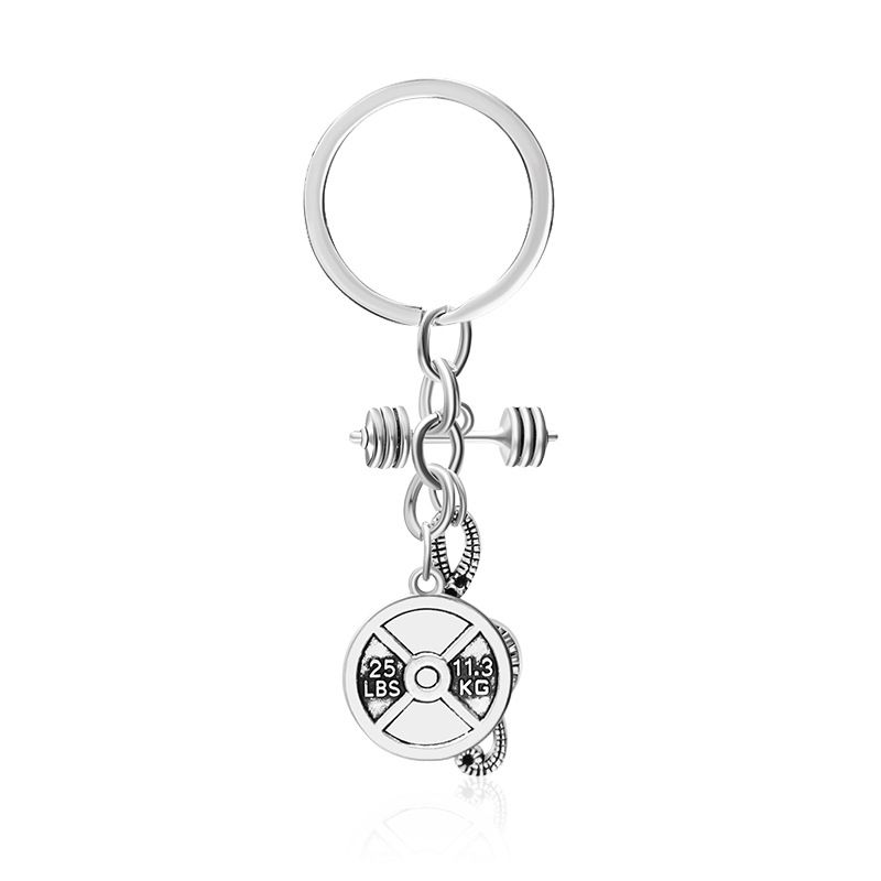 Explosion Keychain Street Fitness Dumbbell Note Pendant Keychain Pendant Accessories Wholesale Nihaojewelry