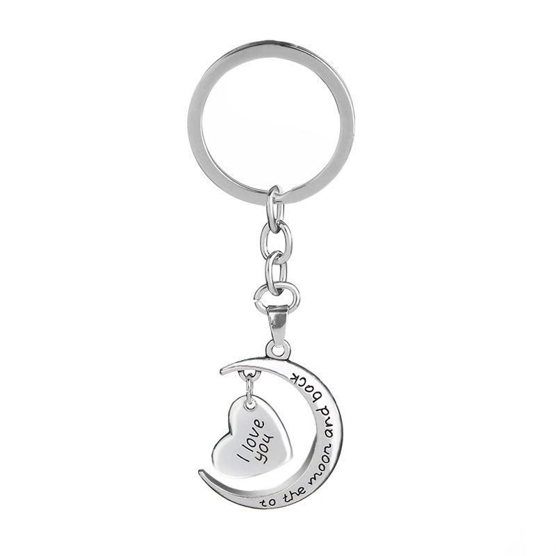 Explosion Keychain English Letters I Love You To The Moon And Back Couples Keychain Wholesale Nihaojewelry