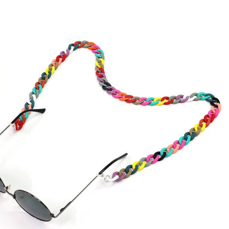 الأزياء الملونة الاكريليك المطاط الطلاء مختلط لون شكل مقعر نظارات سلسلة نظارات حبل الجملة Nihaojewelry