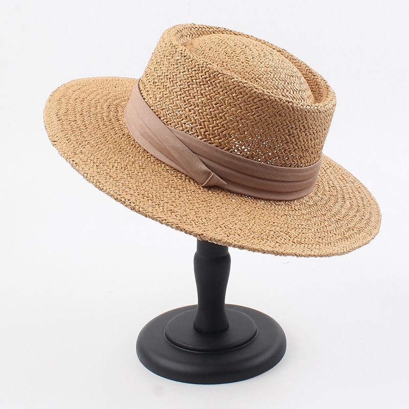 Hat New Summer Wild Sun Hat Fashion Concave Top Seaside Holiday Top Hat Wide Brim Leisure Straw Hat Wholesale Nihaojewelry