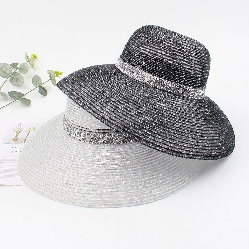 Korean Fashion Small Summer Hat Fragrant Rhinestone Breathable Wild Beach Vacation Hat Foldable Bright Silk Big Along The Fisherman Hat Wholesale Nihaojewelry