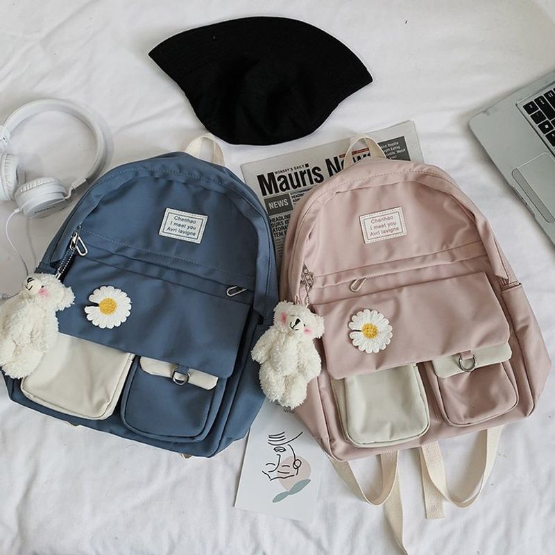 Korean Fashion College Style Vintage Feeling Girl Hit Color School Bag Wild Student Backpack  Wholesale Nihaojewelry