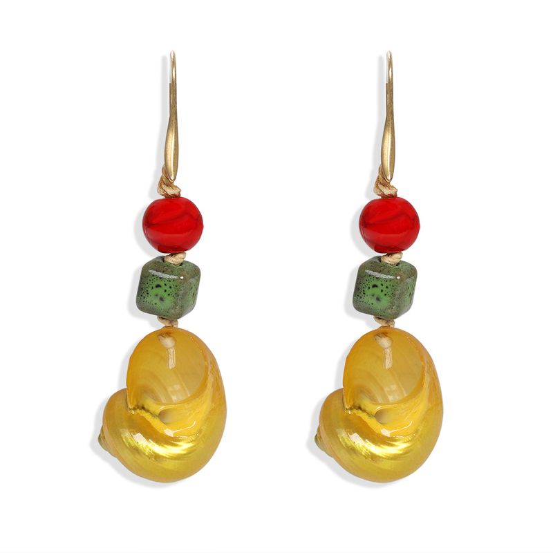 Nihaojewelry Wholesale Conch Stone Beads Earrings Fashion Holiday Style Earrings