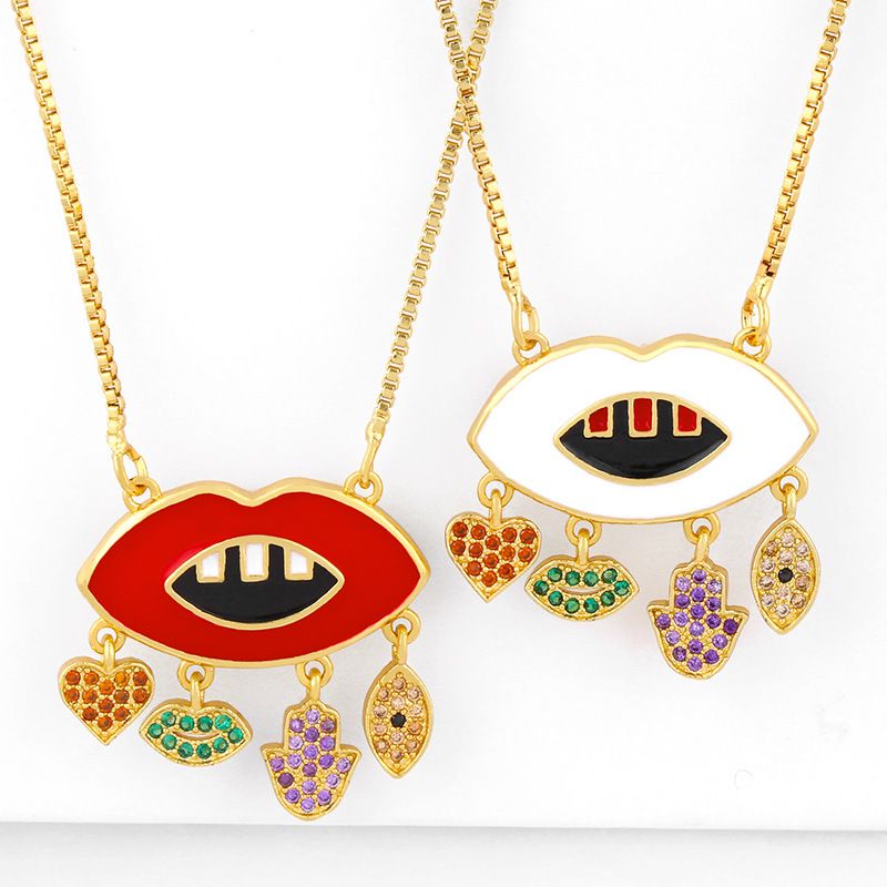 Fashion Jewelry Hip Hop Lips Pendant Necklace Yiwu Nihaojewelry Wholesale Necklace