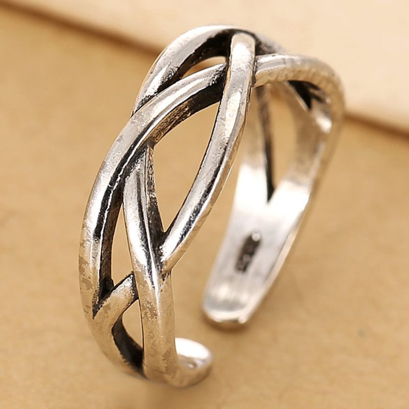 Fashion Same Ring Wholesale Metal Retro Woven Open Ring