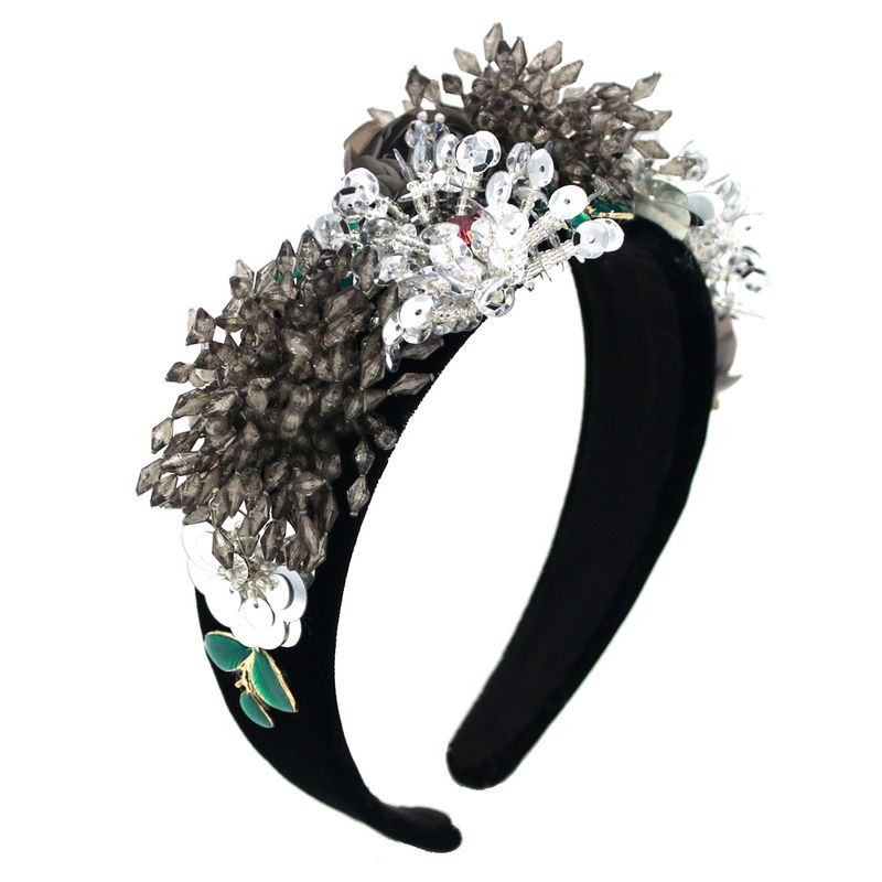 Baroque Crystal Flower Exaggerated Headband Color Geometric Flower Ball Headband Nihaojewelry Wholesale