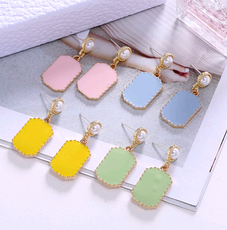 Fashion Metal Earrings Nihaojewelry Wholesale Simple Contrasting Color Earrings