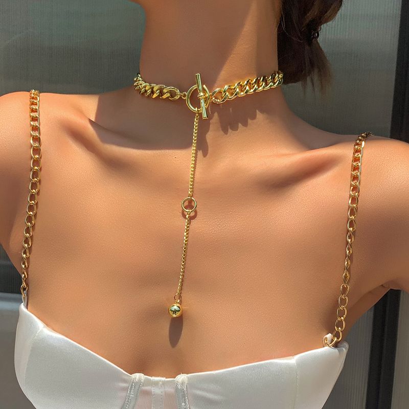 Fashion Jewelry Creative Gold Long Pendant Necklace New Personality Clavicle Chain Wholesale Nihaojewelry