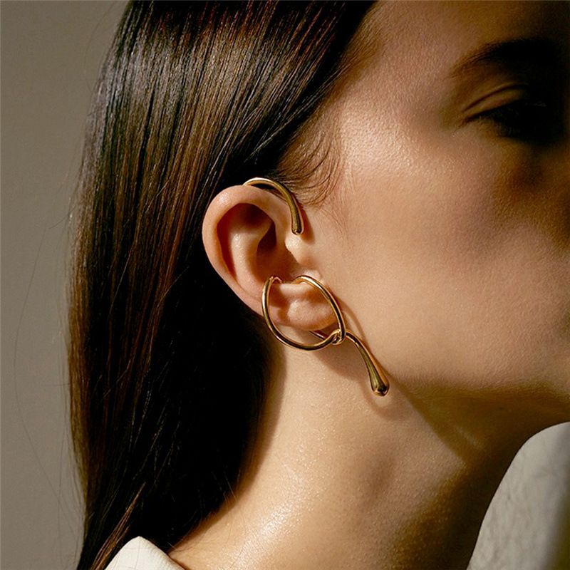 هندسية بالغت الأذن العظام كليب شخصية الأذن شنقا الأذن مجوهرات جديد موجة الأذن كليب دون مثقوب الجملة Nihaojewelry