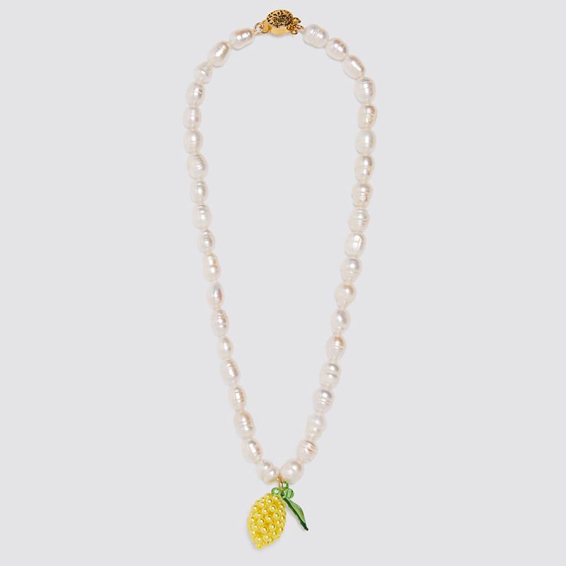 Long Section Hand-woven Pineapple Pendant Pearl Necklace Necklace Personality Fruit Pendant Jewelry Wholesale Nihaojewelry