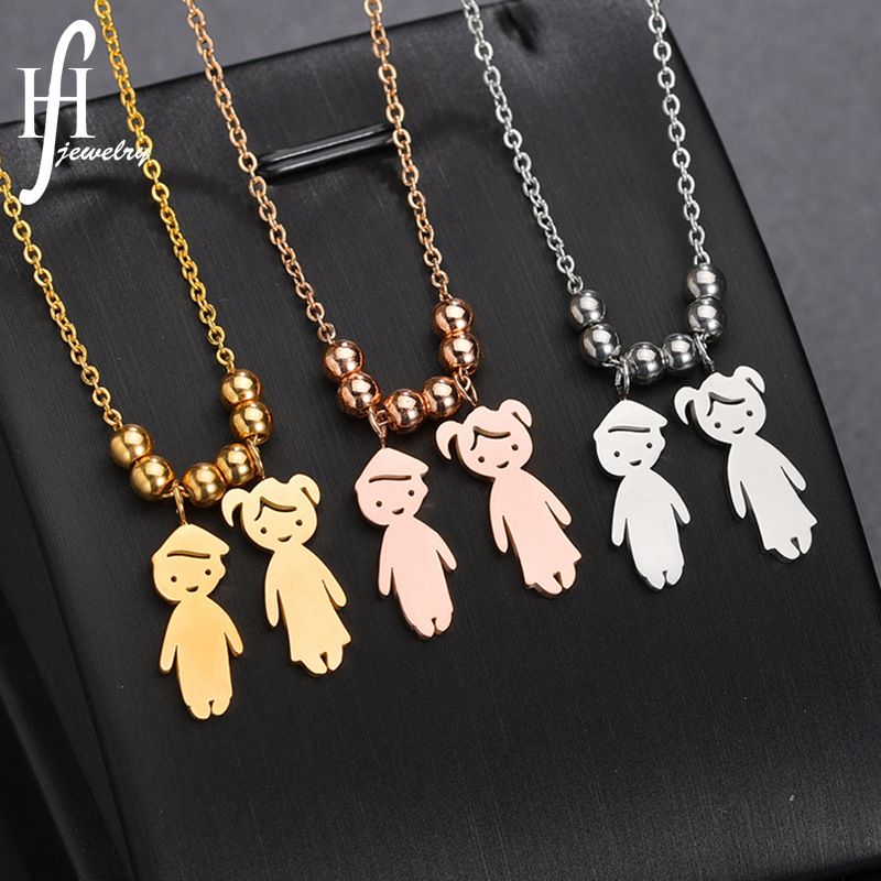 Personality Boy Girl Necklace Stainless Steel Diy Free Combination Lettering Good Friend Family Necklace Wholesale Nihaojewelry