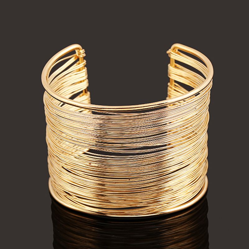 الأزياء جديد مجوهرات الذهب الفضة سلك افتتاح سوار الجملة Nihaojewelry