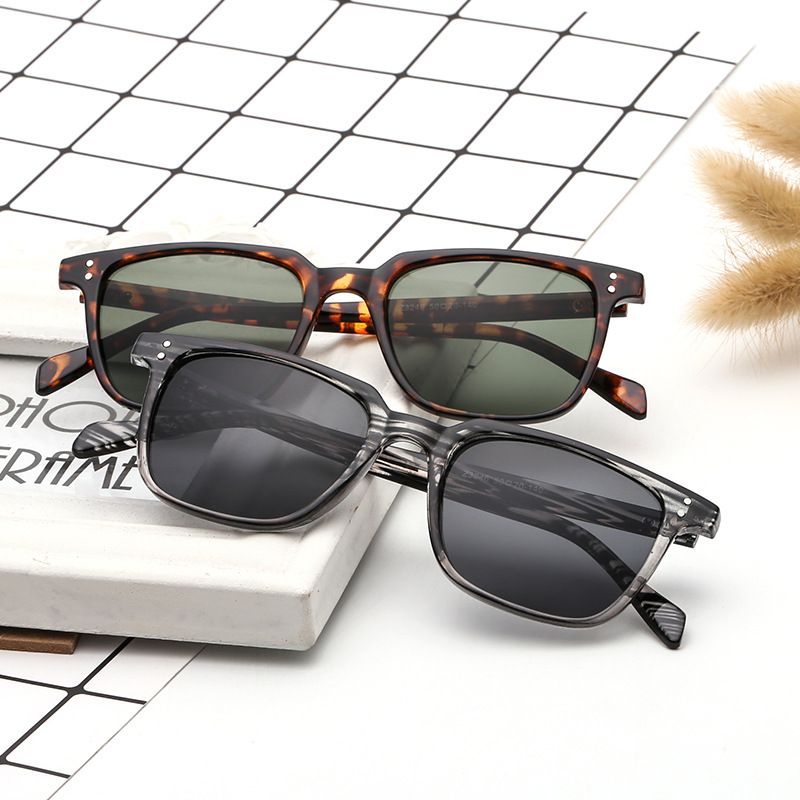 Neue Modetrend Sonnenbrille Quadratischer Rahmen Reis Nagel Sonnenbrille Farbfilm Bunte Reflektierende Sonnenbrille Für Männer Und Frauen Persönlichkeit Sonnenbrille