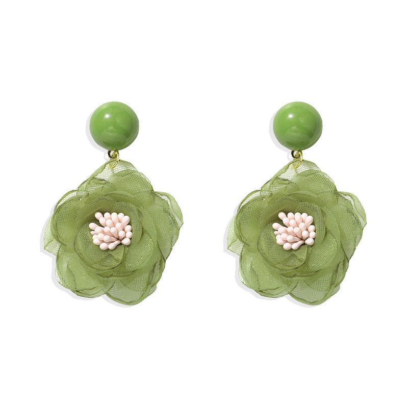 New Trend Cute Chiffon Flower Earrings Wholesale Nihaojewelry
