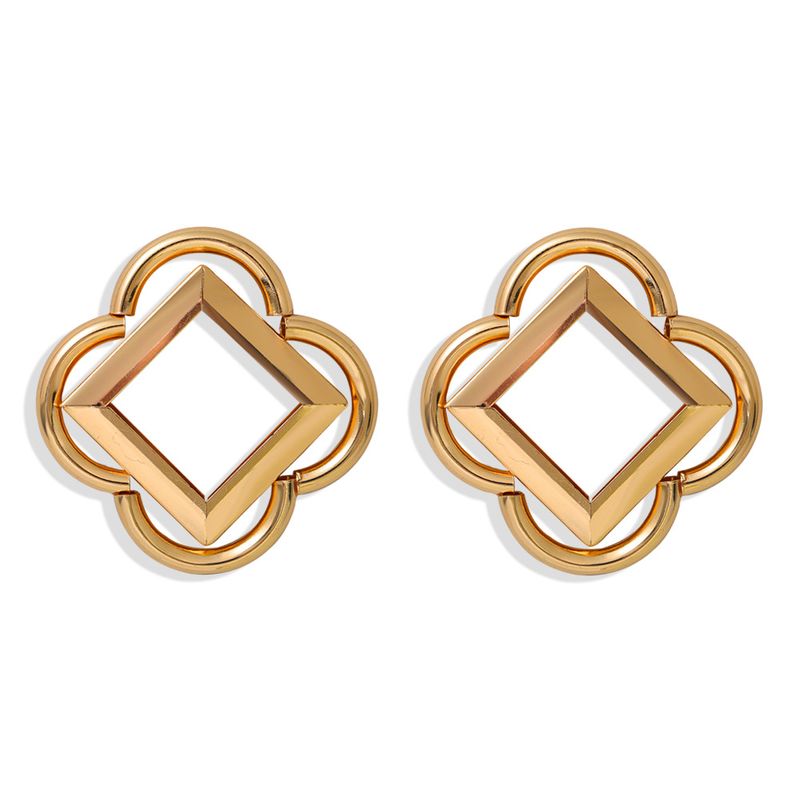 Intellectual Elegant Geometric Diamond Lace Earrings Simple Fashion Square Flower Earrings Wholesale Nihaojewelry