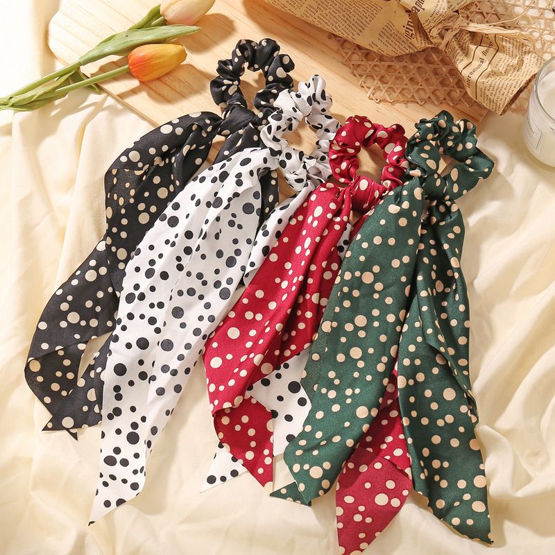 Fashion Floral Bowel Hair Scrunchies New Long Section Hair Tie Ponytail Hair Ring Wholesale Nihaojewelry