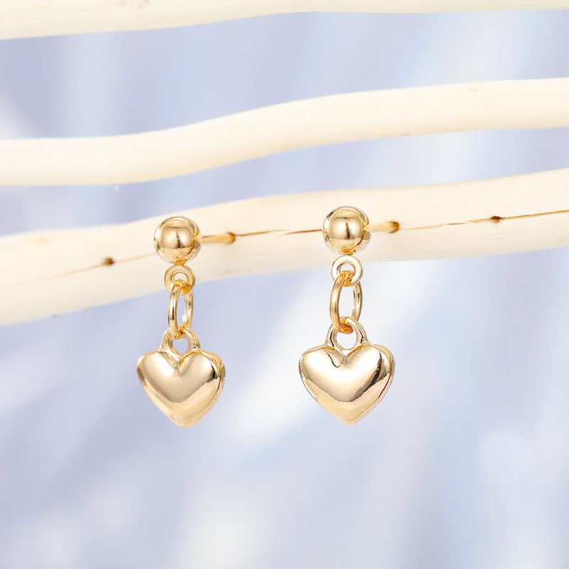 Simple Love Earrings Wild Small Peach Heart Earrings Wholesale Nihaojewelry