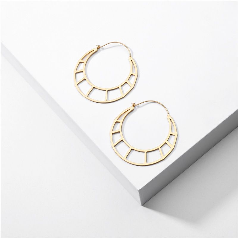 Fashion Jewelry Geometric Hollow Irregular Round Earrings Exaggerated Ladies Earrings Wholesale Nihaojewelry