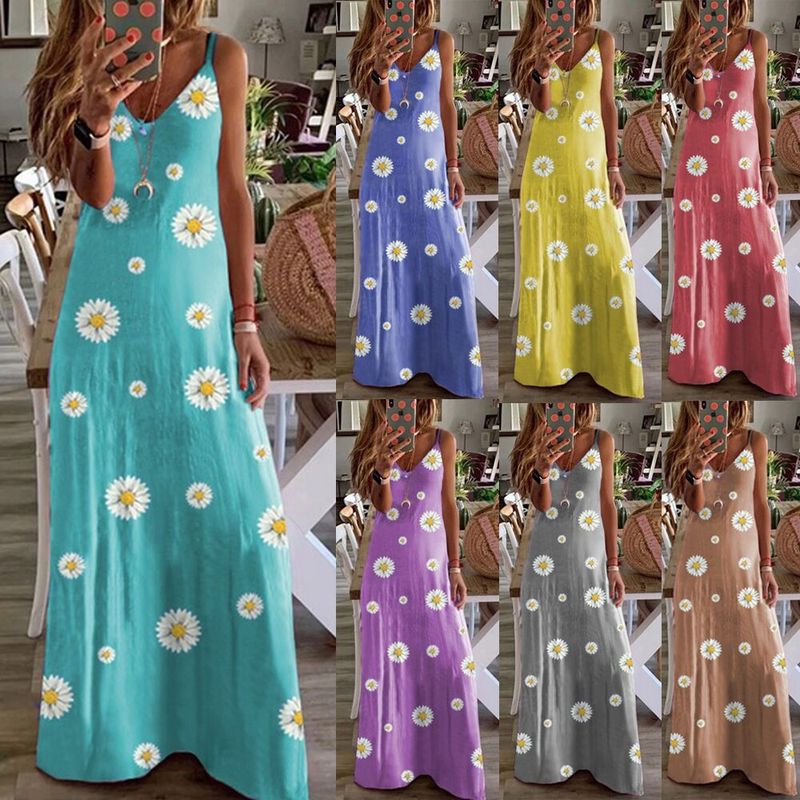 A-line Skirt Casual Printing Printing Maxi Long Dress