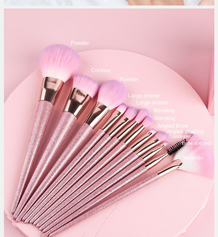 12 Shallot Pink Makeup Brush Set Completo Principiante Profesional Super Soft Advanced Makeup Brush Al Por Mayor Nihaojewelry