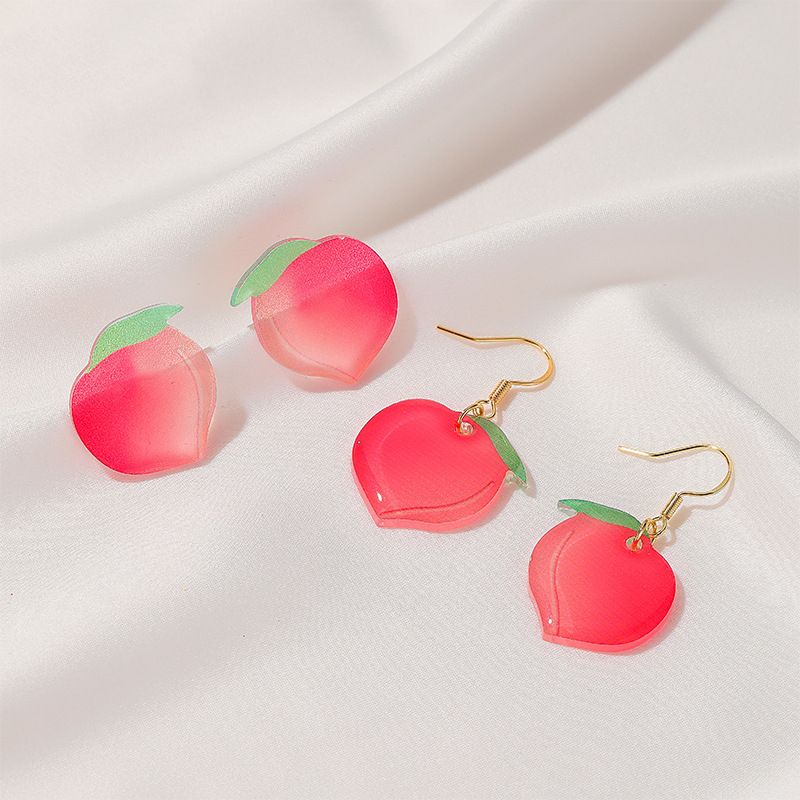 Été Nouveaux Produits Boucles D&#39;oreilles Pêche Douce Boucles D&#39;oreilles Pêche Acrylique Boucles D&#39;oreilles Fille Gros Nihaojewelry