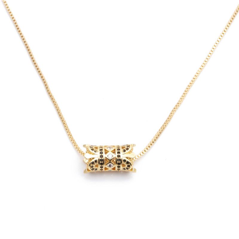 Fabrik Direkt Verkauf Mikro Eingelegter Zirkon Barsche Taille Zylindrische Diamant Damen Halskette Copper Necelet