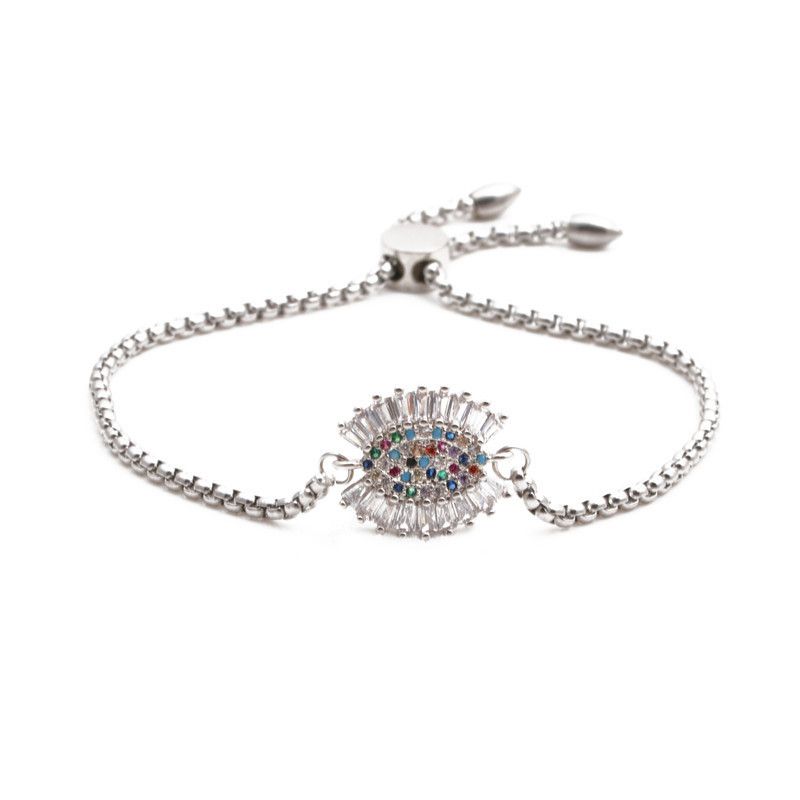 Fashion Jewelry Stainless Steel Chain Devil's Eye Ladies Adjustable Bracelet Wholesale Nihaojewelry