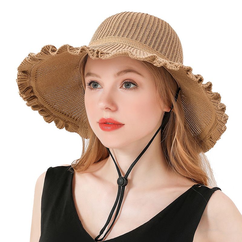 Fisherman Hat New Lotus Leaf Big Brim Hat Summer Bow Foldable Sunscreen Sun Hat Wholesale Nihaojewelry