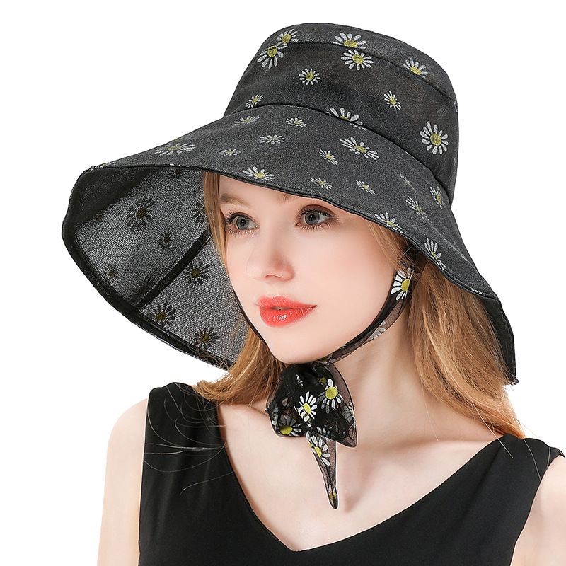 Fisherman Hat New Small Daisy Big Brim Hat Summer Thin Sunscreen Sun Hat Wholesale Nihaojewelry