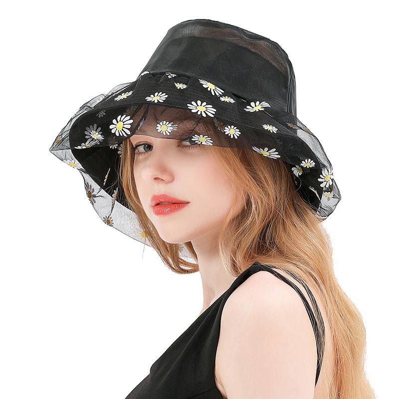 Hat Summer New Small Daisy Mesh Sun Hat Flowers Travel Leisure Fisherman Hat Wholesale Nihaojewelry