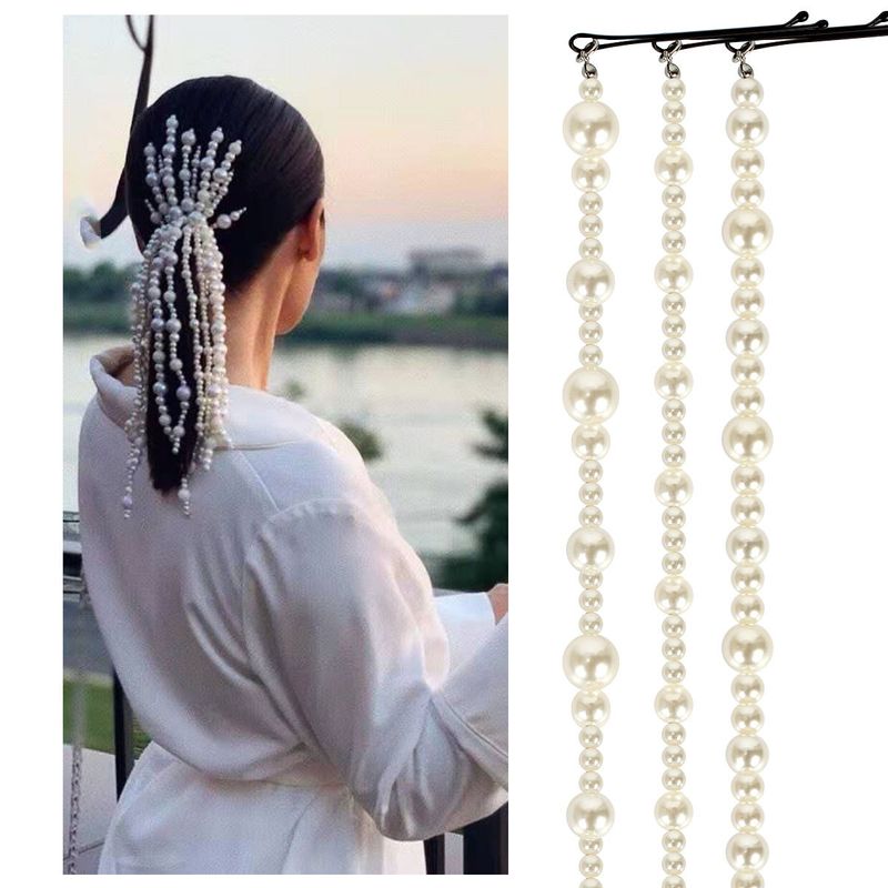 Pearl Hai Clips Hair Accessories Abs Imitation Pearl Hair Chain Hair Accessories