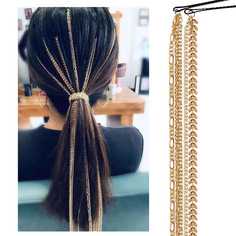 Fashion Hair Accessories Wig Extension Chain Wild Jewelry Head Chain Word Clip Hair Chain