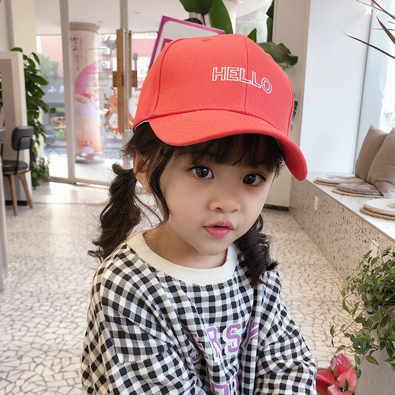 Children's Sun Hat Girls Hat Embroidery Hello Baseball Cap Wholesale Nihaojewelry