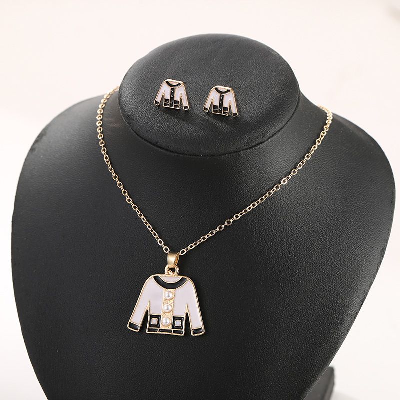 Personalized Oil Drop Earrings Jewelry Set Korean Classic Niche Popular Clavicle Chain Ladies Wind Necklace Wholesale Nihaojewelry