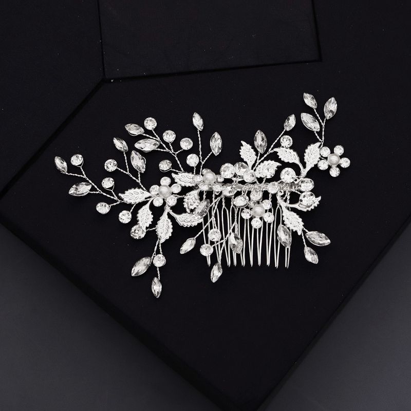 Bridal Photo Wedding Accessories Handmade Pearl Rhinestone Insert Comb Elegant Pan Hair Headdress Dinner Toast Dress Accessories  Wholesale Nihaojewelry