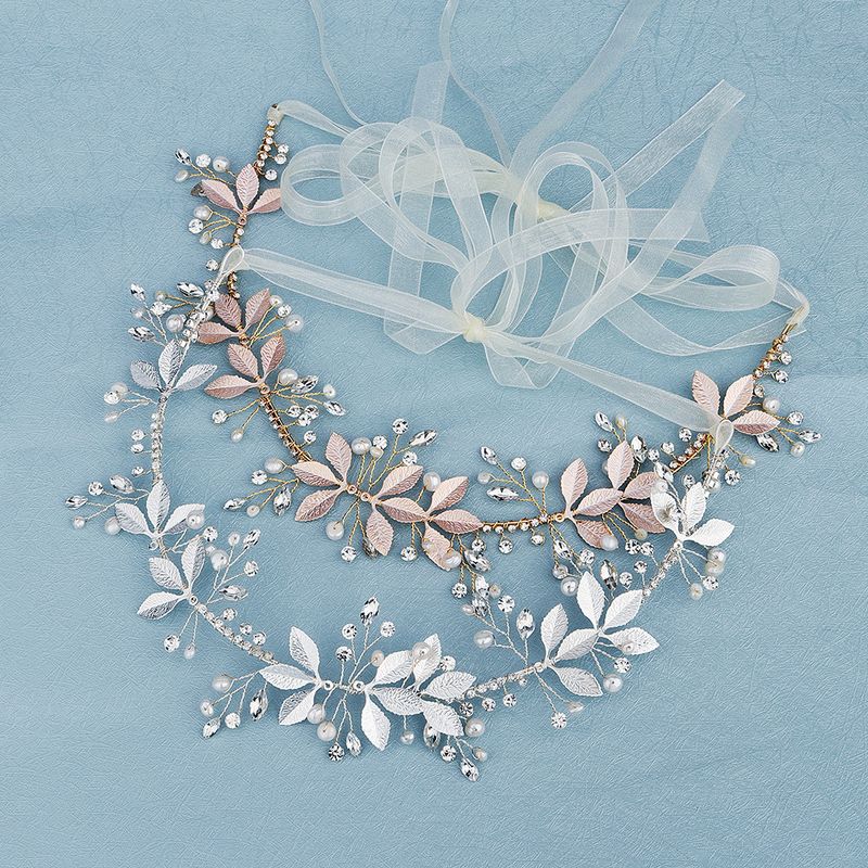 Neues Produkt Wald Einfache Zweige Und Blätter Kopfschmuck Europäische Und Amerikanische Braut Hochzeit Hand Gefertigtes Strass Stirnband Perlen Stirnband