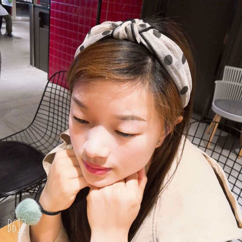 Koreanische Version Des Niedlichen Stirnbandes Retro Einfache Geknotete, Breit Krempige Polo Dot Mesh Haarschmuck Kopfschmuck Für Erwachsene