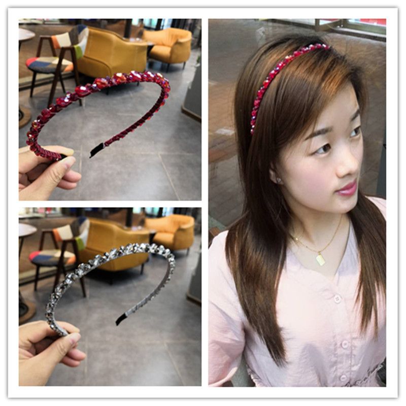 Korea Headband New High-end Crystal Hair Hoop Hand-wound Beads Headband Exquisite Fine-edged Hair Accessories Ladies Wholesale Nihaojewelry