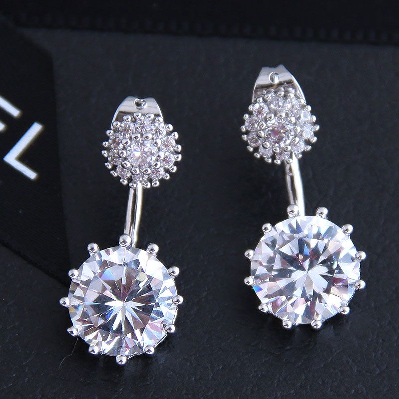 Exquisite Korean Fashion Sweet Shining Zircon Personality Earrings Wholesale Nihaojewelry