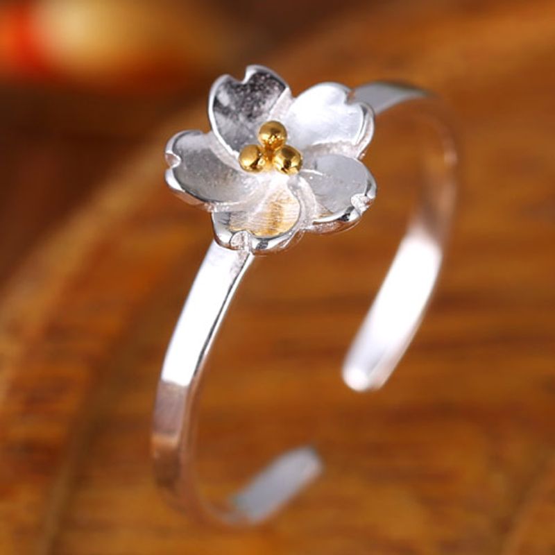 Moda Coreana Flores Dulces Simple Anillo Abierto Al Por Mayor Nihaojewelry