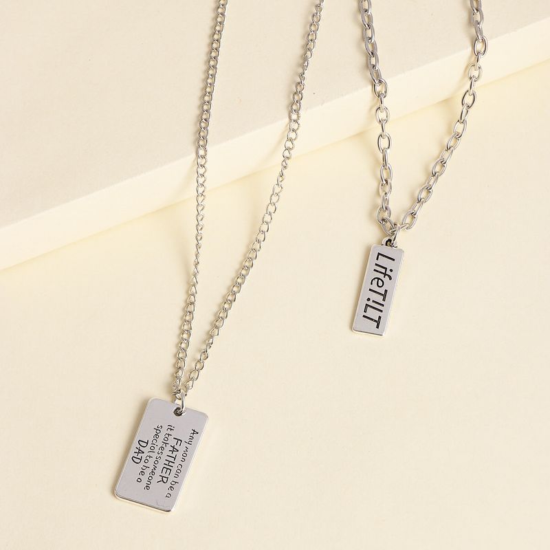 Retro New Alloy Square Brand English Multi-layer Two-piece Necklace Item Hot Wholesale Nihaojewelry