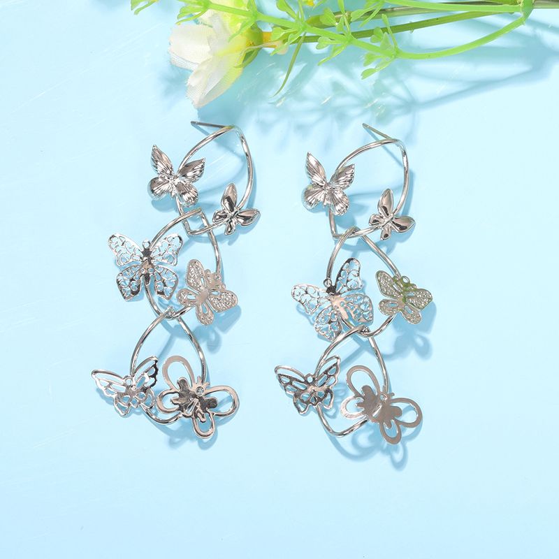 Fashion Multi-layer Butterfly Earrings Retro Forest Insect Long Star Wild Earrings Jewelry Wholesale Nihaojewelry